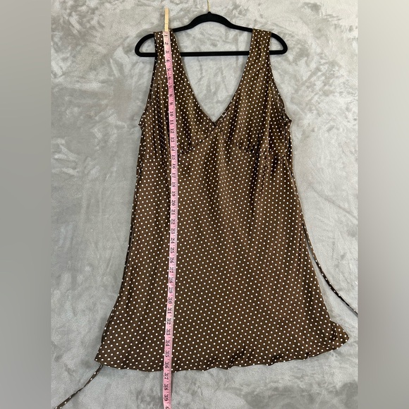 Pink by Frankie’s bikinis brown polka dot mini satin babydoll dress - Picture 6 of 12